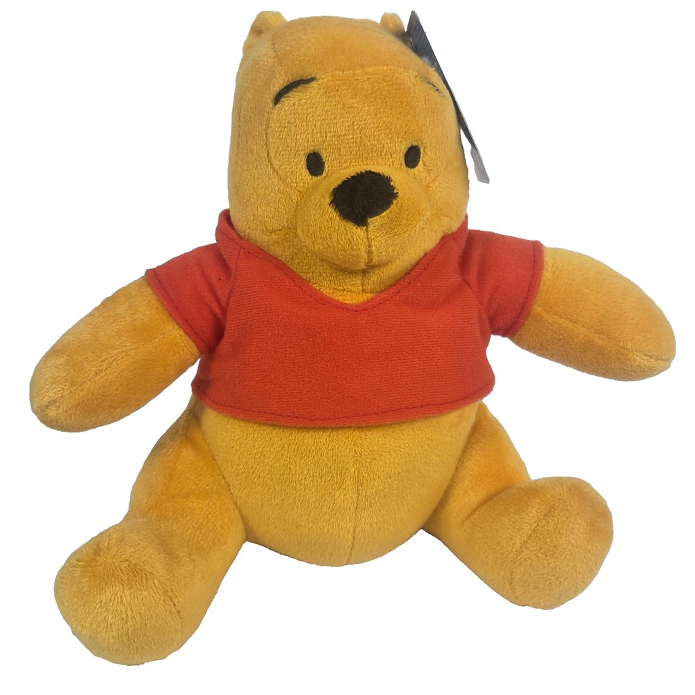 Disney Winnie the Pooh Plush Toy 9 Inch Yellow Red NWT Classic Stuffed Animal